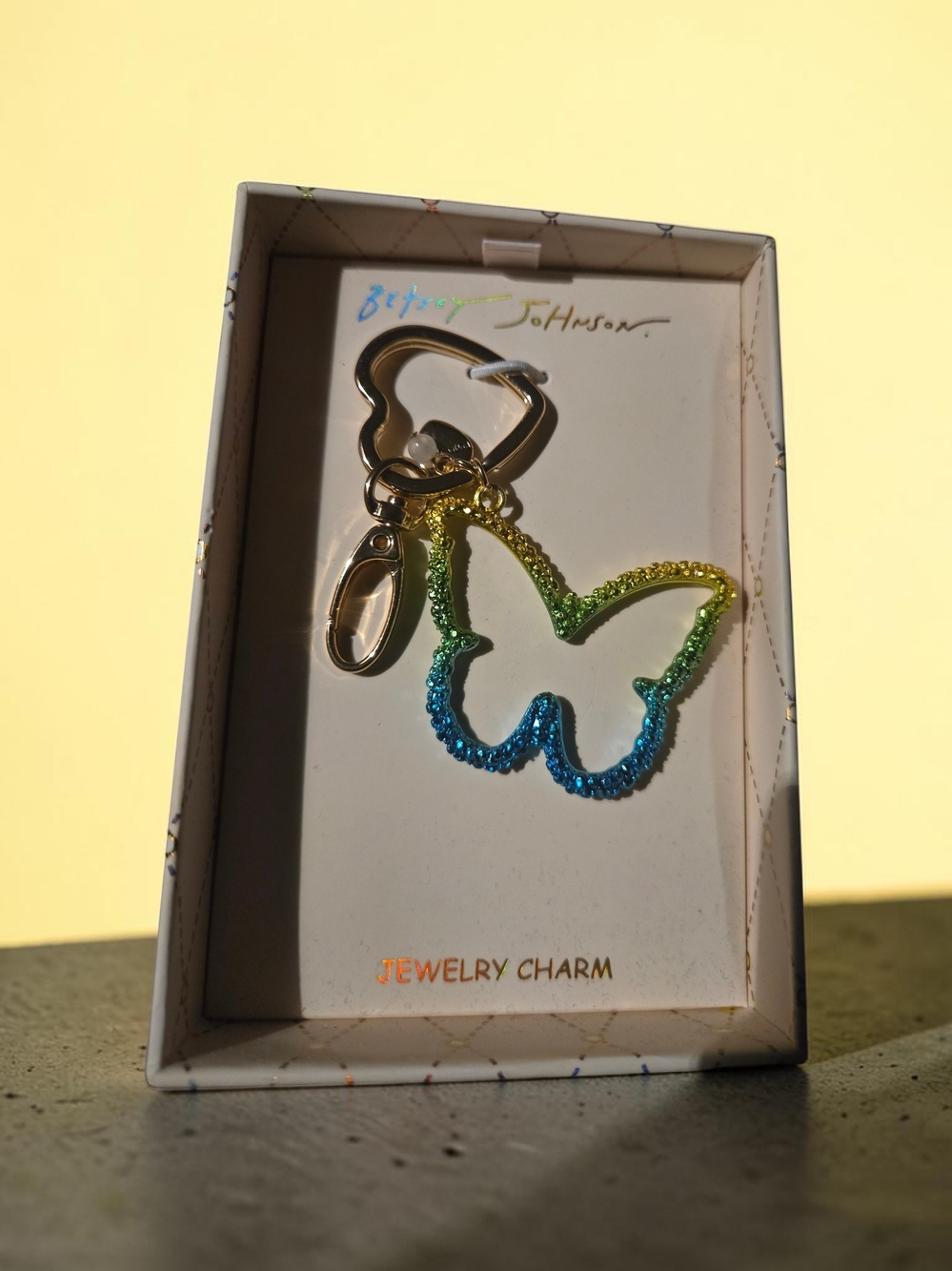 Betsey Johnson Multicolor Butterfly Keychain NWOT